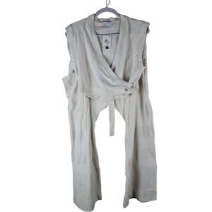 Free People Beach Island Boho Set Crop Top Wrap Terry V Neck And Pants